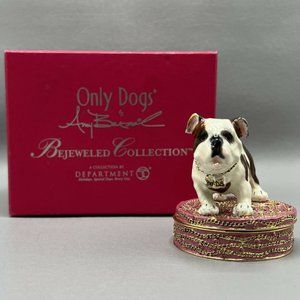 Department 56 Brutus Bulldog Jeweled Trinket Box Only Dogs By Amy Brazil